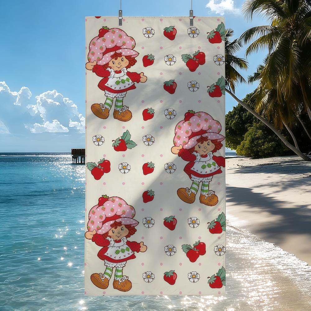 Cartoon cute S-Strawberry S-Shortcake Towel Drying Bath Towel Applicable To Light Swimming Camping Yoga Beach Out