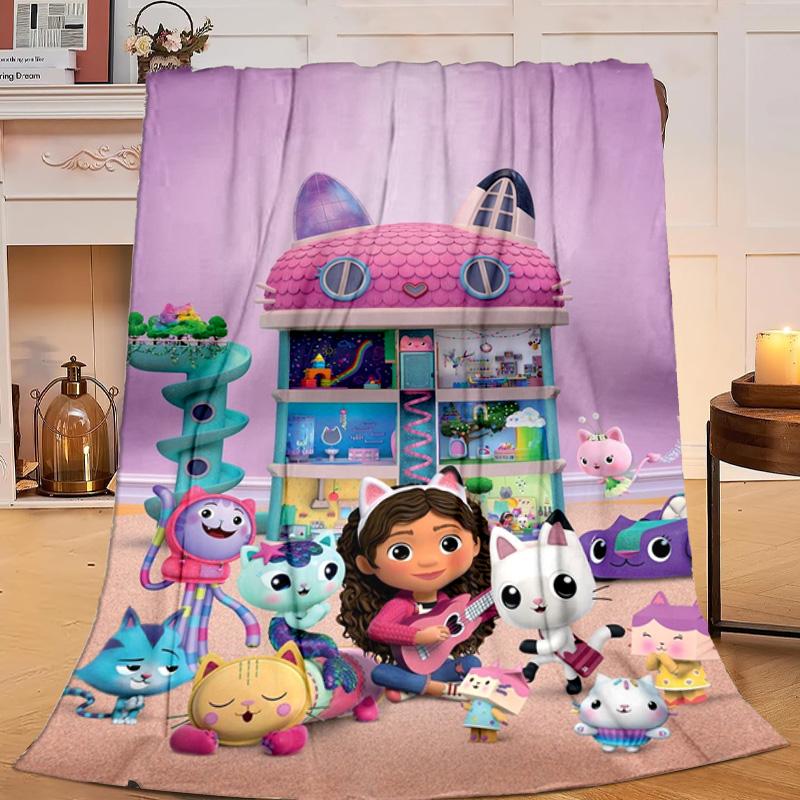 1PC Rainbow Friends Dollhouse Flannel Blanket Gift, Suitable for Both Men And Women, Soft Ideal for Beds And Sofa, Birthday Or Christmas Gift