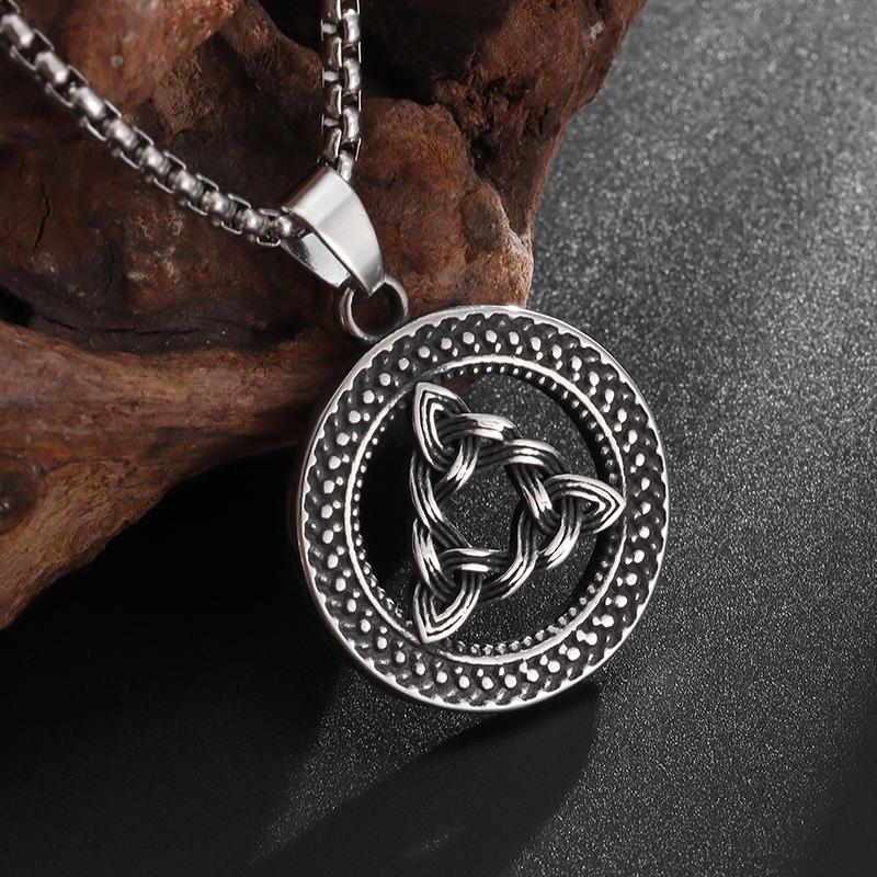 Кулон из нержавеющей стали с кельтским троицей, ожерелье с колдовским узлом для мужчин и женщин, амулет с кельтским узлом на удачу, ювелирные изделия