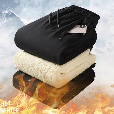 Мужские ветрозащитные брюки для улицы с флисовой подкладкой, наколенниками из графена и шерстью ягненка, больших размеров.