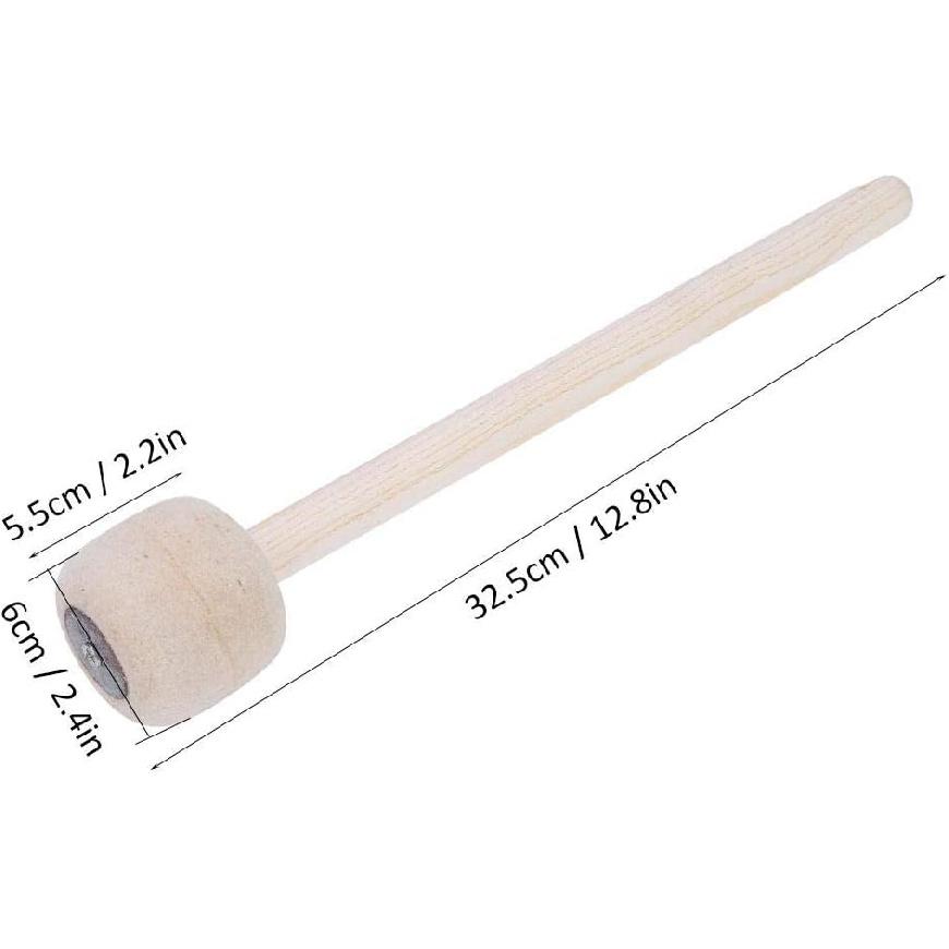 Drum Mallet, Wooden Felt Hammer for Bass Percussion, Durable Portable Drumstick for Student Professionals