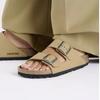 Birkenstock Arizona Износостойкие шлепанцы-слайдеры Унисекс Желто-коричневые Узкие 1029151