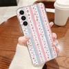 Чехол с цветочным полосатым узором для Samsung S26 S25 Ultra S24 Plus S22 S23 S21 FE A54 A15 A35 A55 A16 A36 A56 A17 A37 A57 5G Прозрачный мягкий чехол из ТПУ