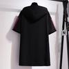 2XL-6XL Женская летняя свободная футболка с капюшоном и короткими рукавами большого размера с принтом, нижняя рубашка, топ