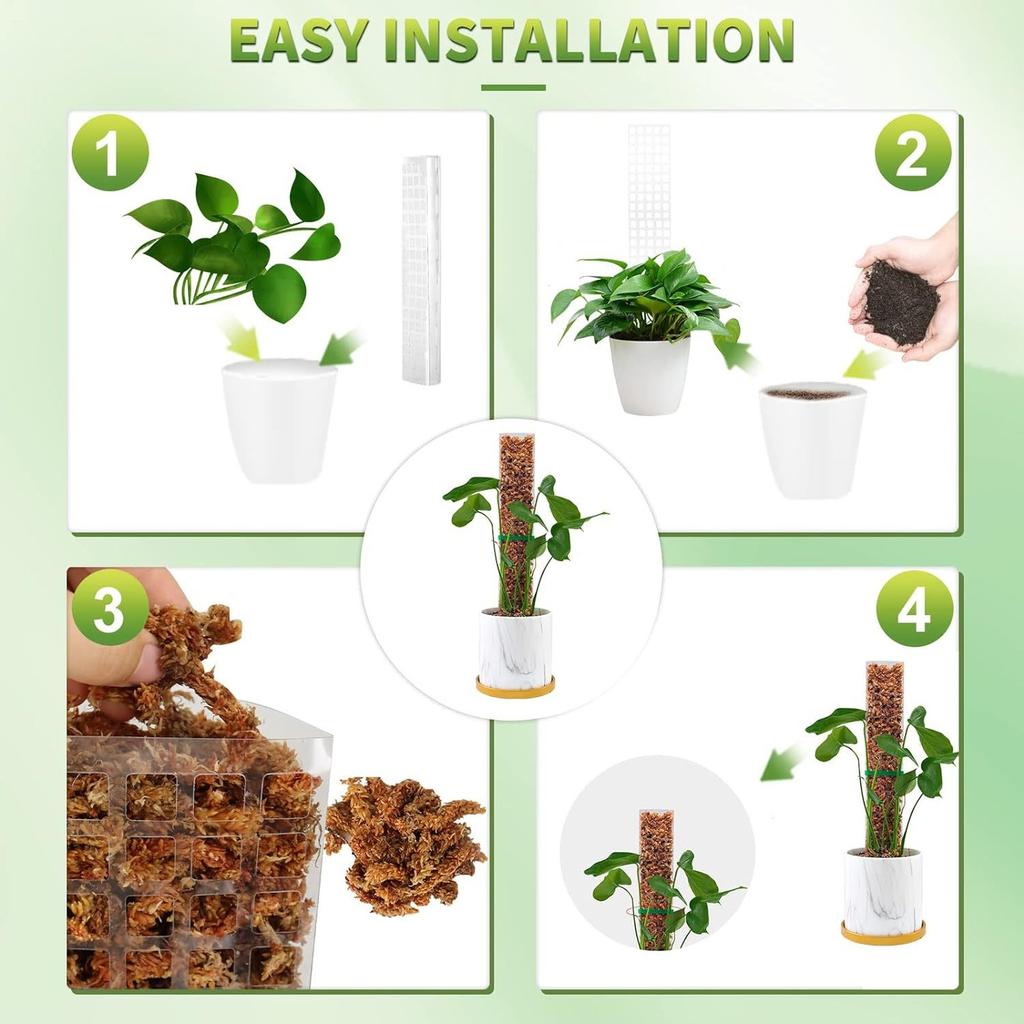 Moss Pole Plastic Plant Stand Indoor Climbing Plants Tutors Pot Moss Stick For Plants Growth Garden Support Accessories