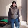 Женский утепленный жилет с капюшоном, повседневная, теплая, короткая верхняя одежда, свободный крой