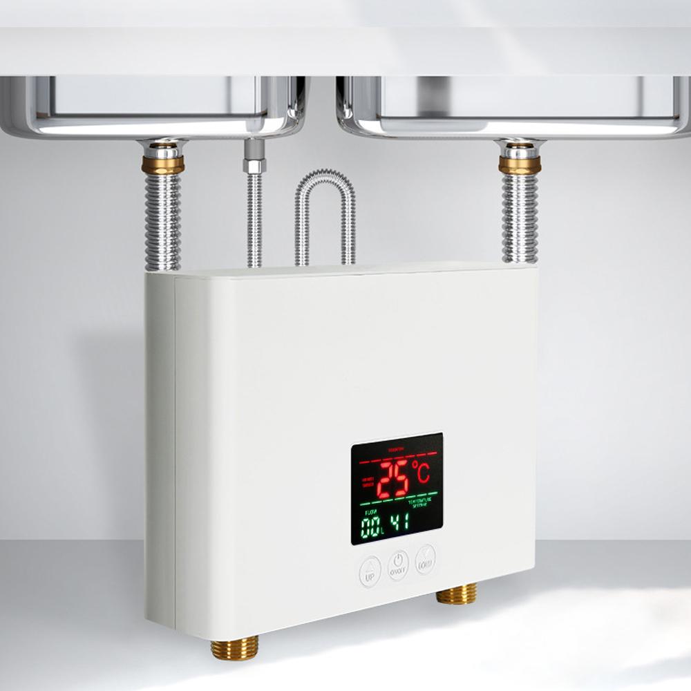 Проточный водонагреватель 3 кВт Мини электрический безнапорный водонагреватель Настенный со светодиодным дисплеем 3-уровневый AVE