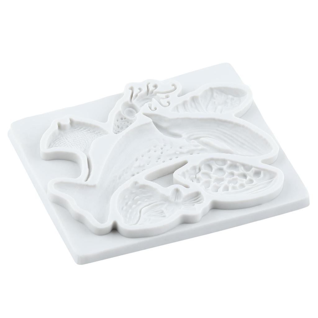 Морская Тема Силиконовая Форма Дельфин Раковина Осьминог Формы для Мастики Инструменты для Украшения Торта Тематический Торт Десерт Украшенный Шоколадная Конфета Форма