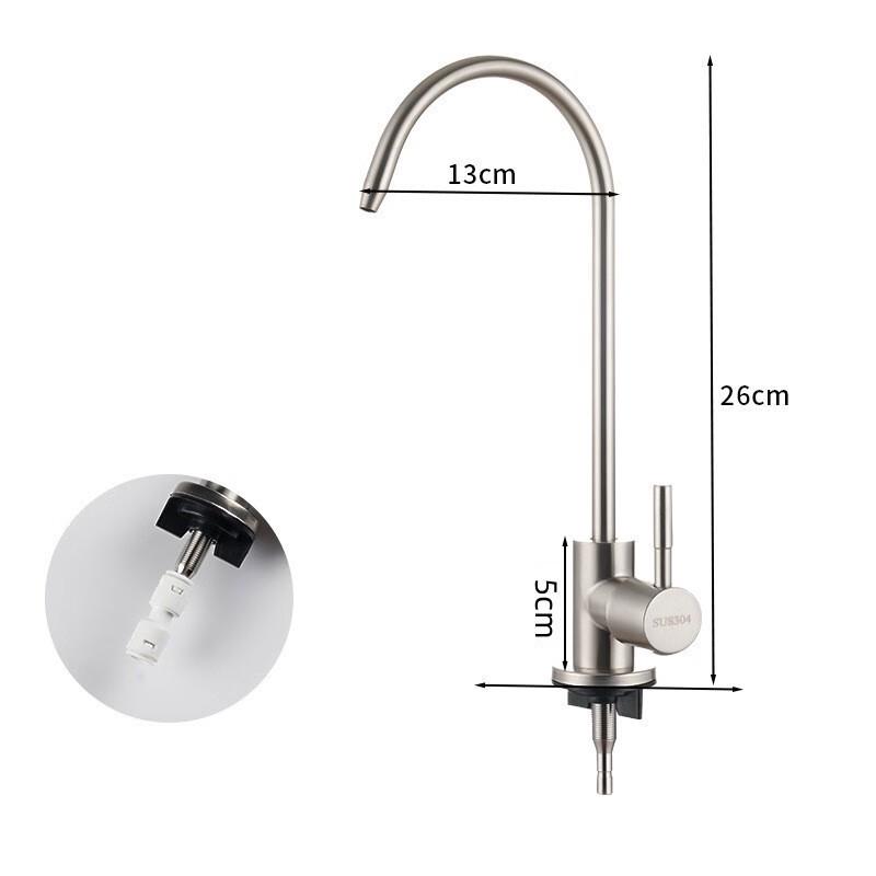 LANGZHIWEN 304 Stainless Steel Dual Handle Kitchen Drinking Water Faucet