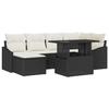 VidaXL Ensemble de 7 pièces de canapé de jardin avec coussins en poly rotin noir 3349033