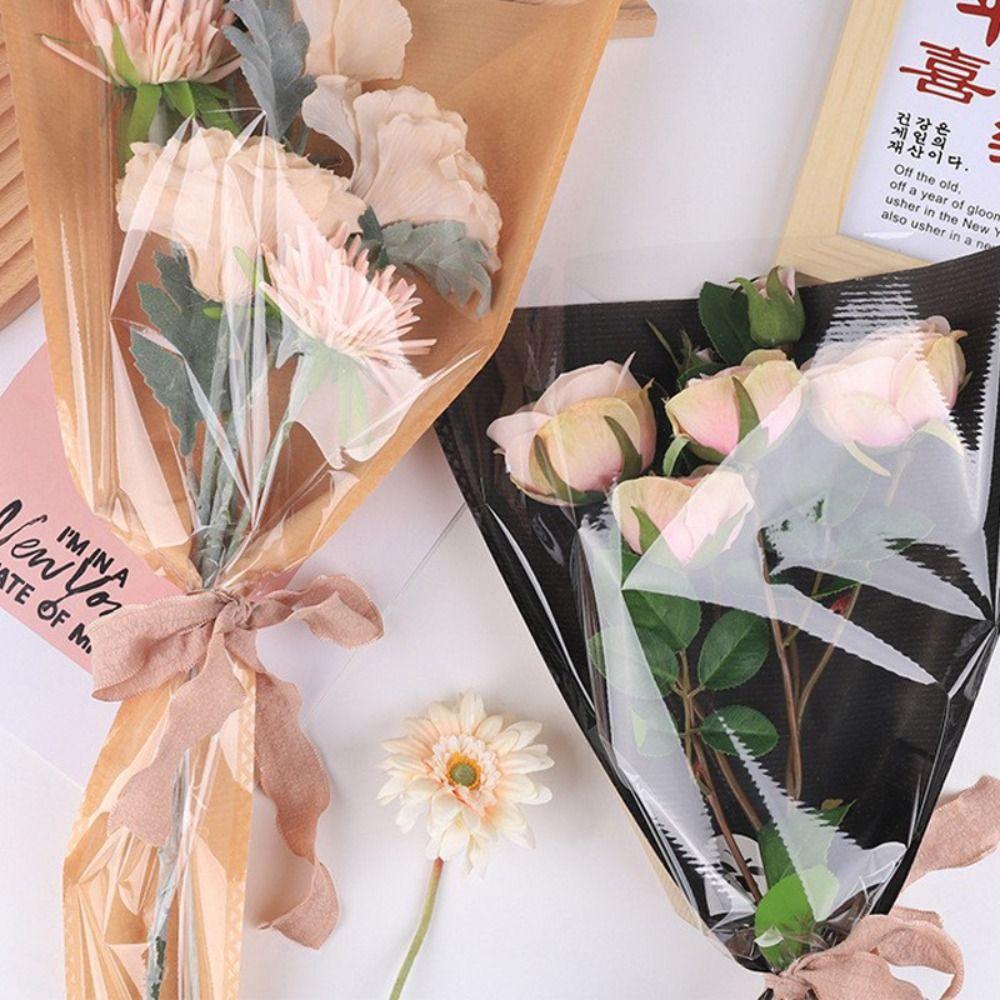 20pcs Waterproof Flower Bouquet Packaging Bags Rose Flower Bouquet Wrapping Bag  Teacher's Day