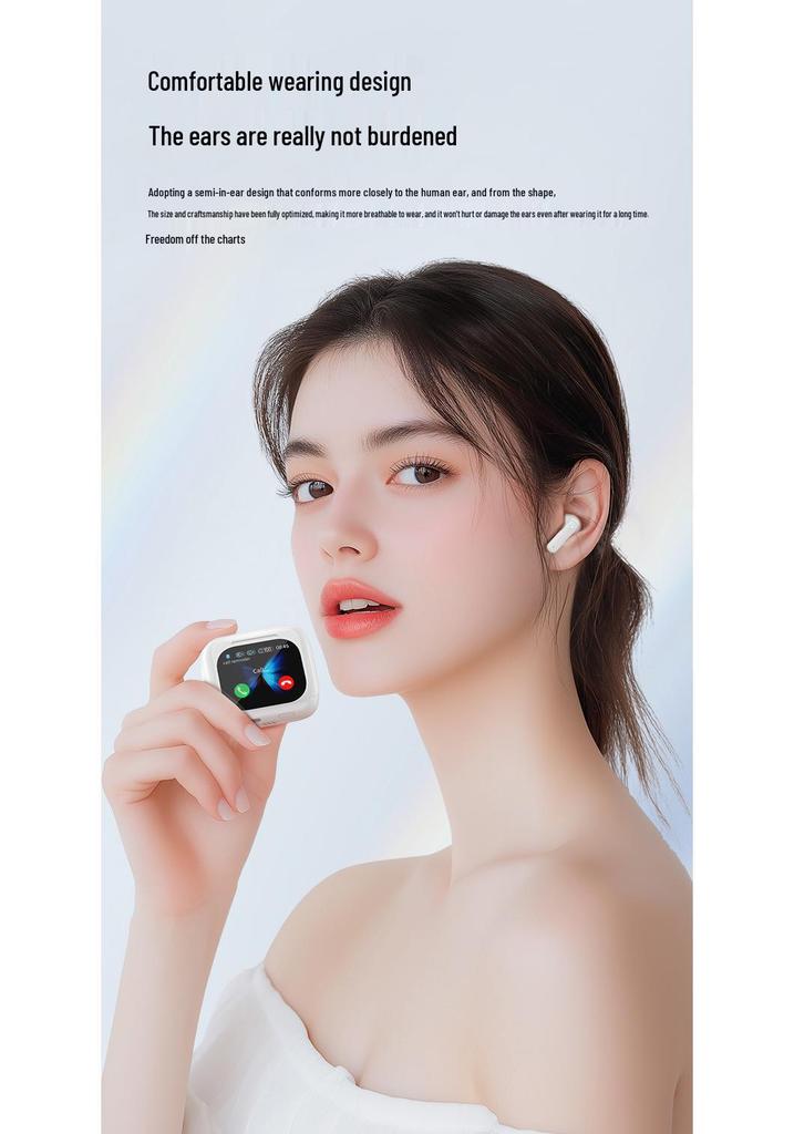 ANC+ENC Touchscreen Bluetooth Earbuds with AI Translation, In-ear Silicone for Long-lasting Comfort