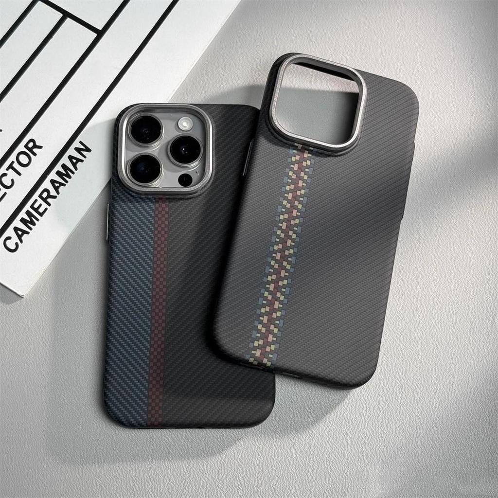 Защитный чехол из кевлара и магнитного углеродного волокна для iPhone 16 Pro Max, противоударный
