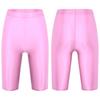 Womens Glossy High Waist Shorts Elastic Waistband Short Leggings Swimwear Workout Sports Bottoms