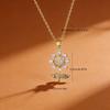 1PC Elegant Sunflower Flower Pendant Necklace for Women Inlaid with synthetic zirconia, spring-summer floral collarbone necklace Suitable for daily