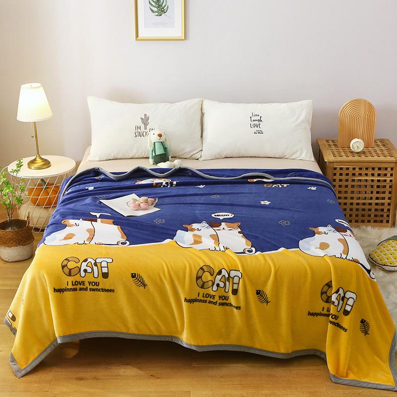 Microfiber Floral Throw Blanket Soft Cozy Plant Sunflower Daisy Blue Fleece Knitted Blanket Lightweight Fluffy Blanket All Seasons for Couch Bed Sofa