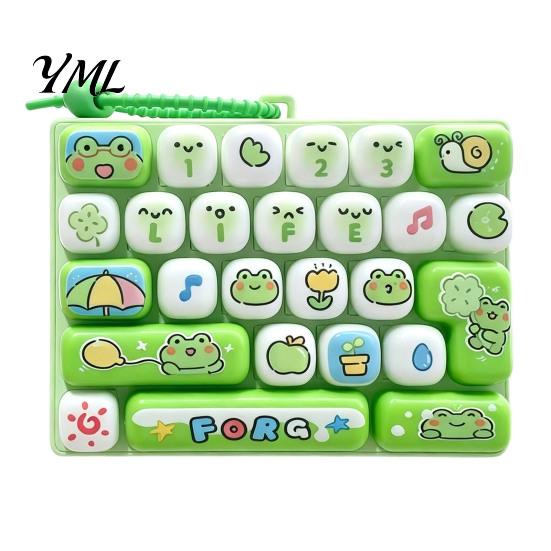 Unique Bag Charm for Kids 26-Key Keyboard Fidget Toy, Cute Cartoon Clicky Clicker Toy with Mini Silicone Keychain, Backpack Pendant Stress Relief,