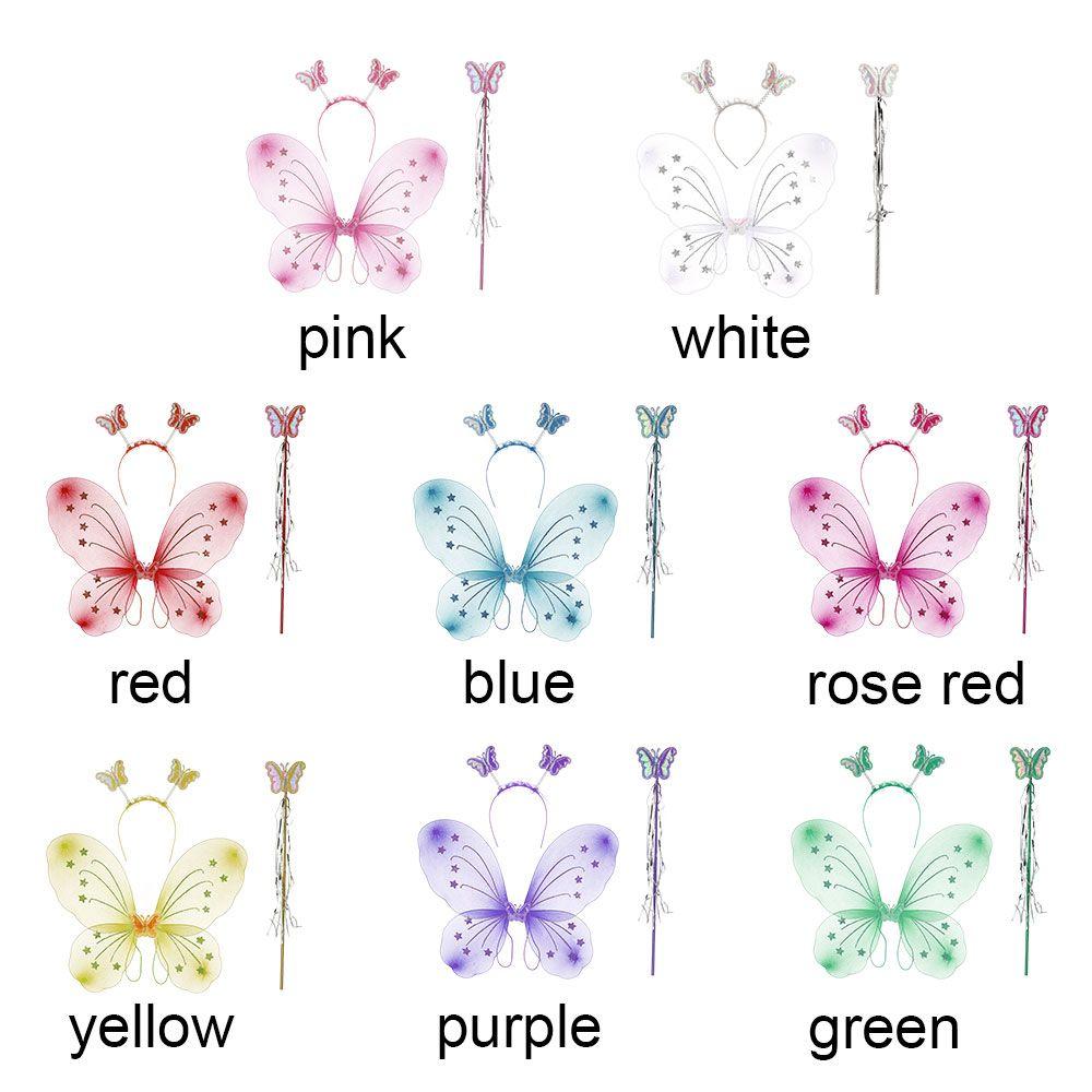 Cosplay Ladies Party Decor Butterfly Wings Princess Hair Hoop Fancy Dress Set Fairy Wand