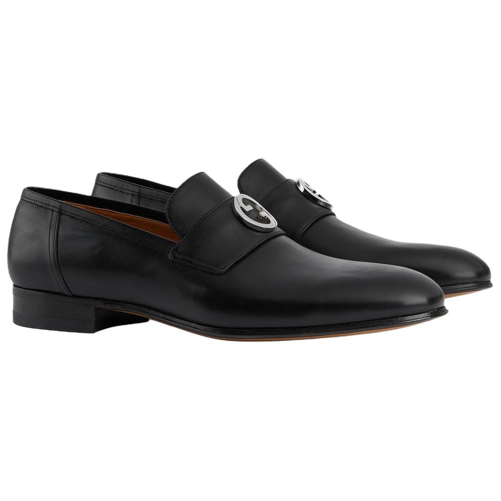 GUCCI Logo Plaque Loafers 730134 06F00 1000