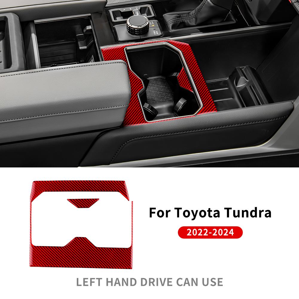 Для Toyota Tundra 2024 Настоящий Мягкий Углепластик Накладка-стикер на Рамку Подстаканника Автомобиля Внутренняя Отделка Аксессуары для Леворульных