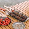 Корзины для гриля-барбекю для мяса, овощей, запираемая решетка, вращающаяся клетка для барбекю с деревянной ручкой, сетка для барбекю, решетка для креветок, рыбы, овощей