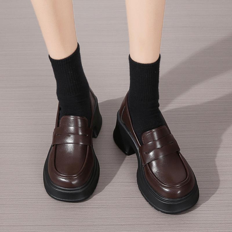 Женские мокасины 2024 Весна Британский стиль Туфли Мэри Джейн на платформе Женские японские туфли Лолита в стиле Jk Uniform Женские туфли-лодочки