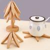 Tree Shape Heat Trivet Bamboo Placemats Foldable Kitchen Mat Non-Slip Tabletop Protector for Hot Pots Cups