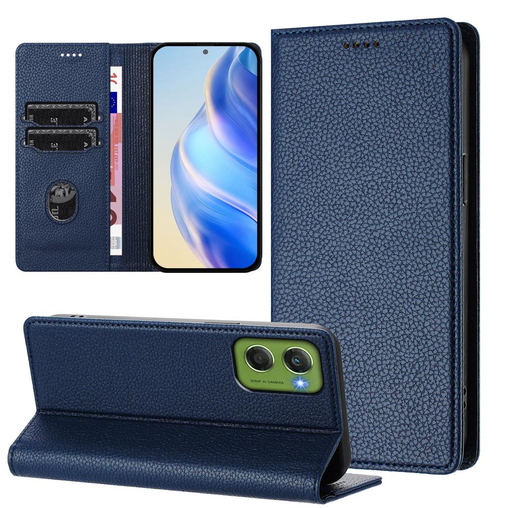 For Motorola Moto G06 4G Wallet Case RFID Blocking Litchi Texture Leather Mobile Cover