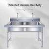 Beifu 304 Stainless Steel Commercial Double Basin Sink with Workbench