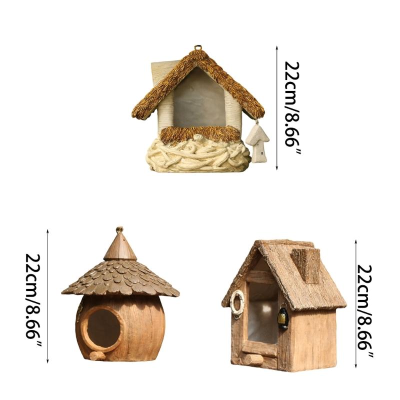 Bird Hut Nest Hanging House for Small Medium Bird Wild BirdhouseS Toy Nest Perches for Courtyards