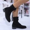 Мода Rimocy Модные женские ботильоны на среднем каблуке Осень-зима Черные короткие ботильоны для женщин Большие размеры Молния сзади Botas De Mujer 2024