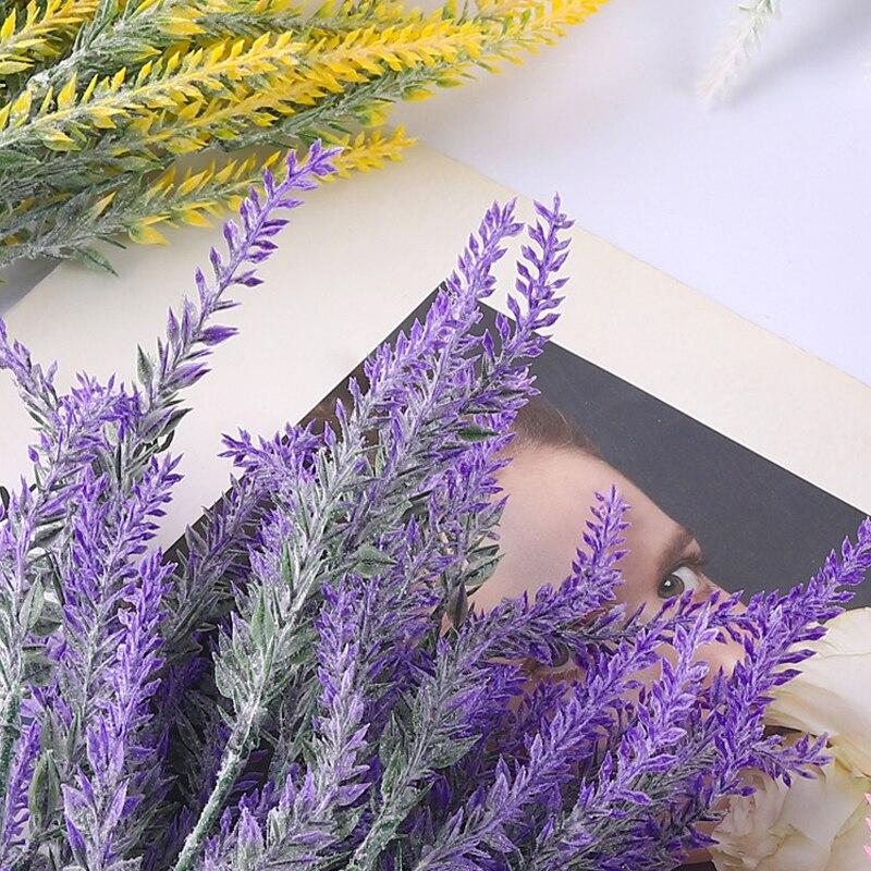 Искусственные цветы Флокированные устойчивые лавандовые связки искусственные растения свадебный букет для свадьбы в помещении на открытом воздухе для дома, кухни, офиса, декор