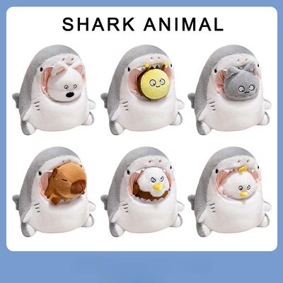 Акула плюшевая игрушка Капибара Кукла Creative Shark Merge Plush Dolls