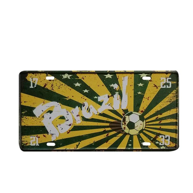 Canada Australia UK US National Flag Tin Sign Shabby Retro Car Plate License Iron Painting Metal Plaques Wall Decor For Bar Pub