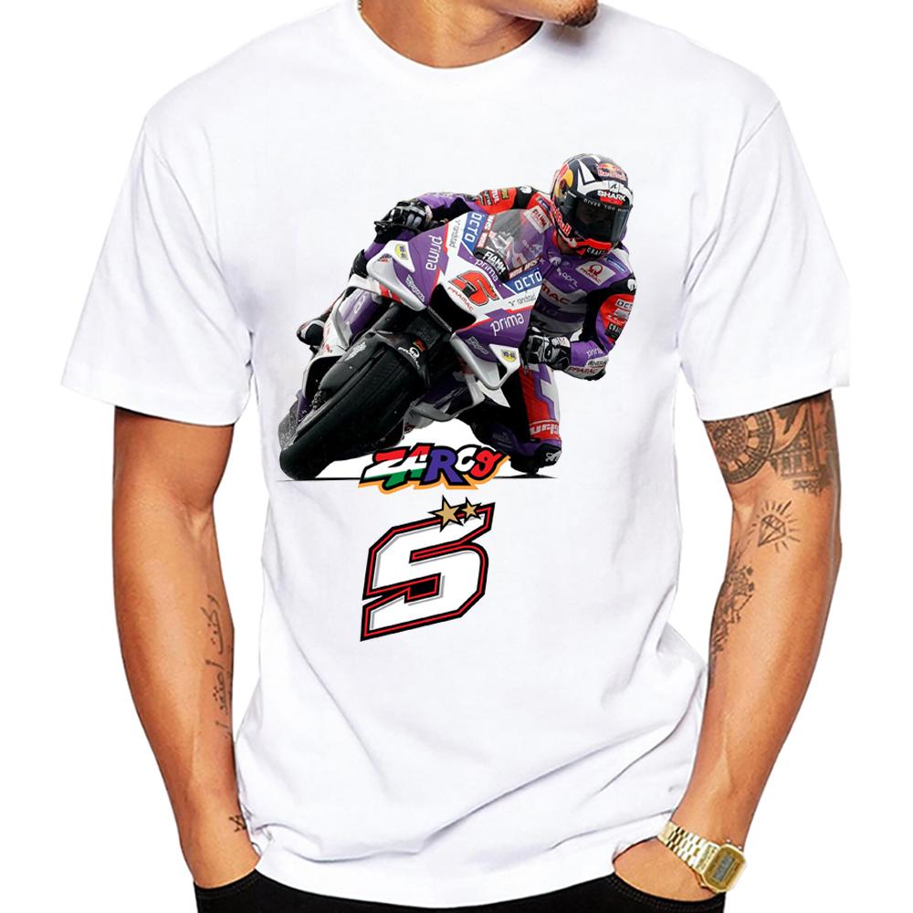 New Summer Unisex Short Sleeve Johann Zarco 5 Gp Racing Legend Tshirt Unisexs Casual Tees Cool Boy Motorcycle Riding Sport White Tops