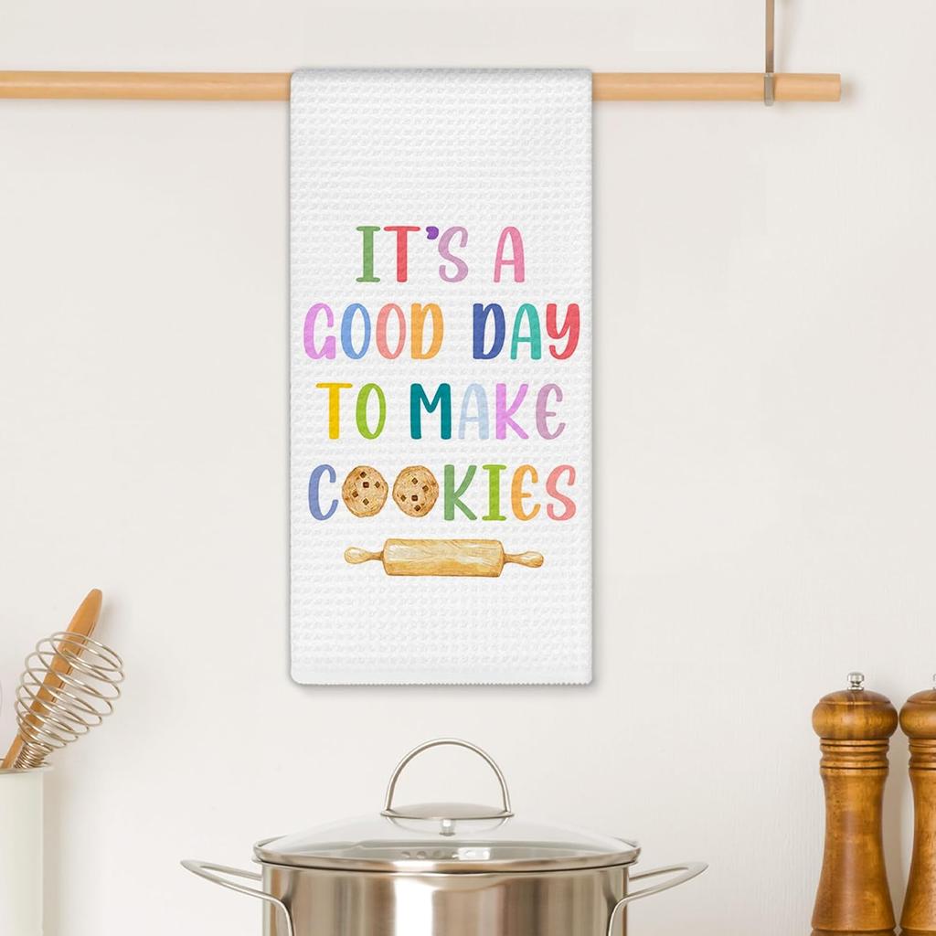 Boho Rainbow Coking Kitchen Towels, Cookie Baker Gifts Hand Towels for Bakery Bakehouse Decor,Gifts for Baking Lovers Women Bakers Dishcloths Dish