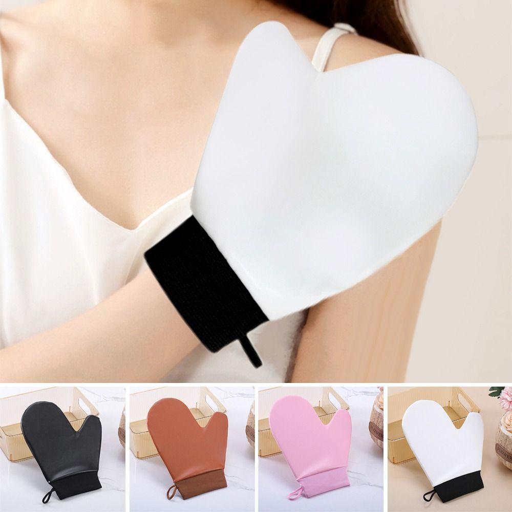Leather Self-Tanning Mitt Washable Lotion Applicator Creative Tanning Glove Body Face Application