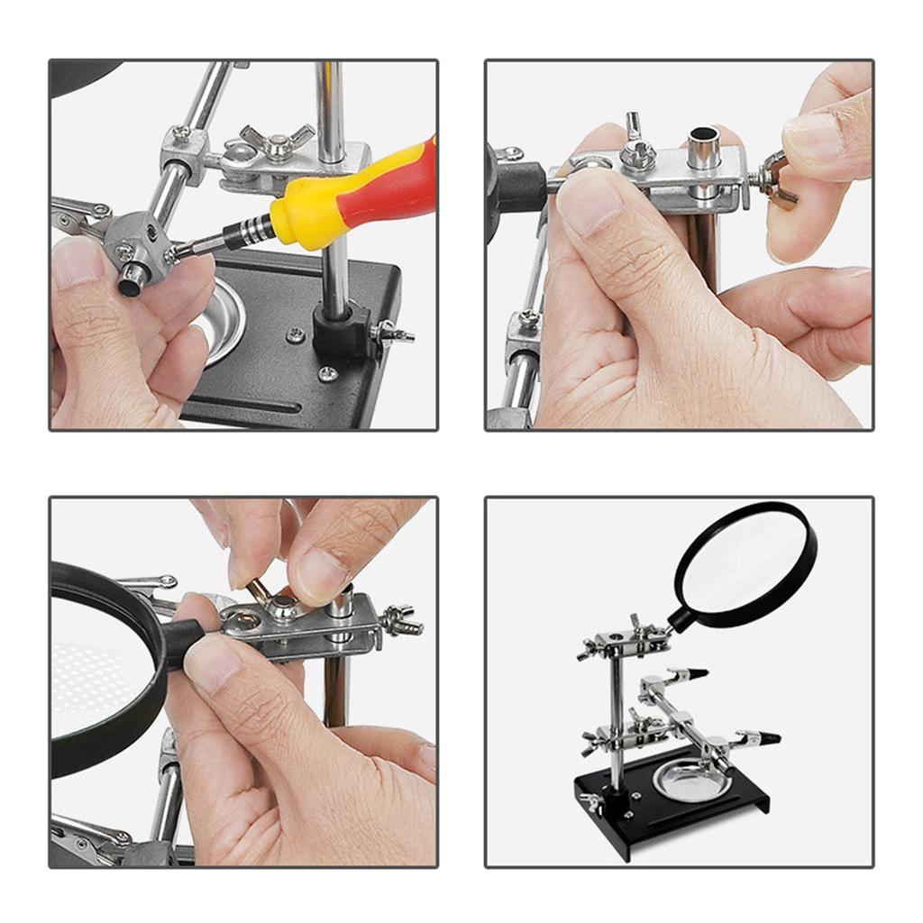 Паяльная станция Helping Hands с 5-кратным увеличительным стеклом и вспомогательными зажимами, набор инструментов для ремонта, подходит для паяльной сборки