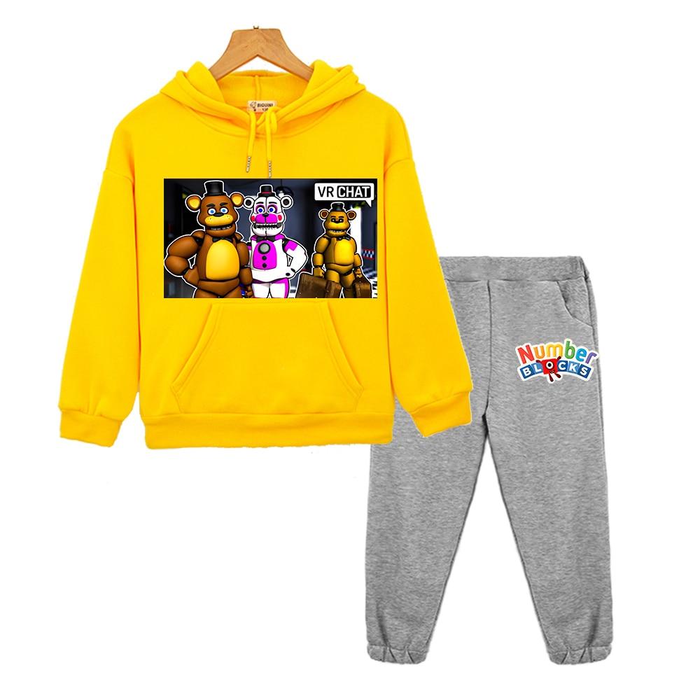 Наборы с капюшоном Bear Rabbit Game Kawaii, флисовая толстовка для мальчиков и девочек, осенняя толстовка с капюшоном в стиле аниме, куртка, пуловер, детский бутик FNAF