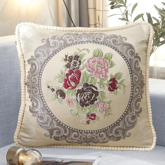 Квадратная наволочка, модная вышивка, мягкая текстура, квадратная наволочка 45x45 см, квадратная наволочка с цветочным узором, украшение для дивана