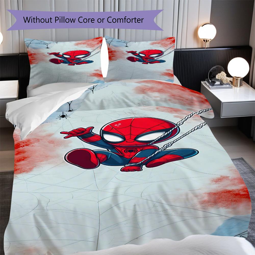 1PC Spider-Man pattern Bedding Quilt Set Quilt Cover Pillowcase Home Decoration Birthday Gift (1 * duvet cover + 2 * pillowcase, without core)