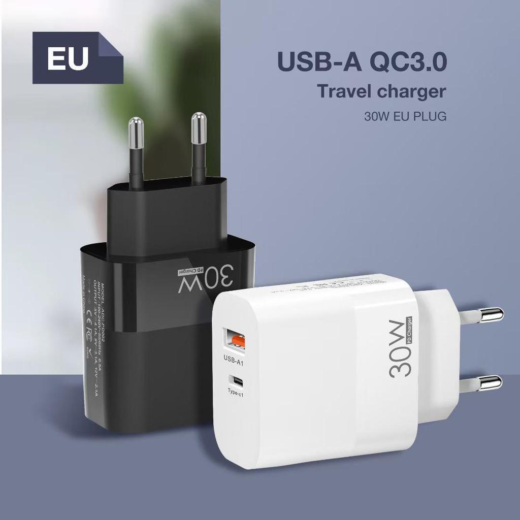 Двухпортовое зарядное устройство 25 Вт: Быстрая зарядка через Type-C PD и USB QC 3.0