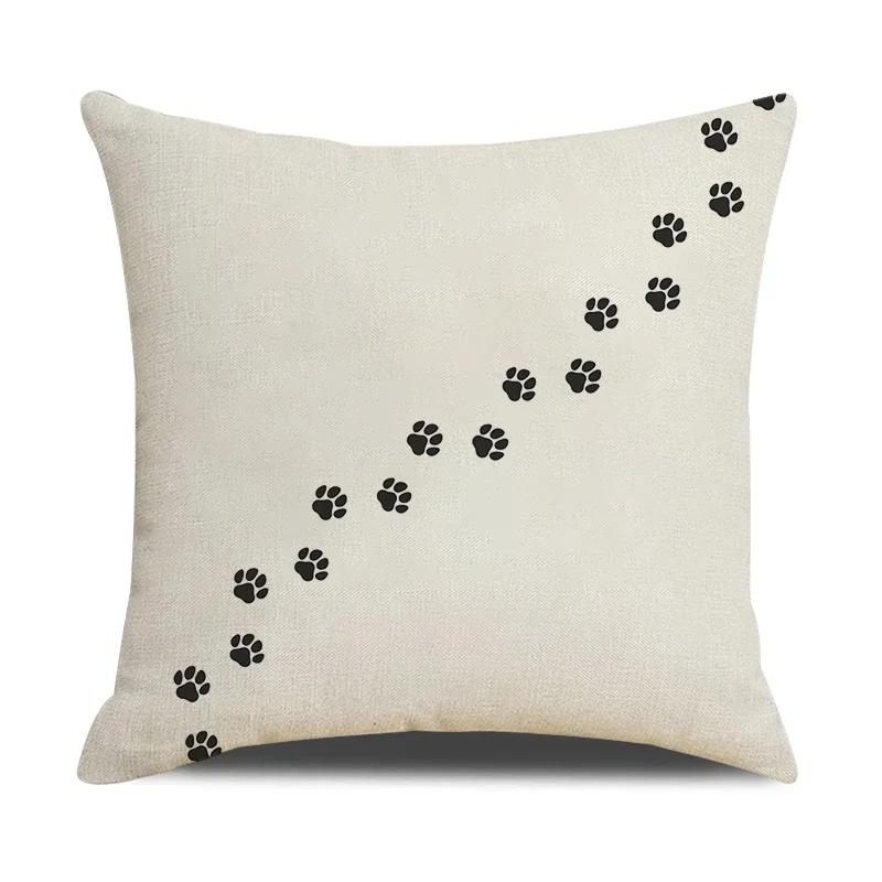 Смешные коты Принт Наволочка 45х45см Льняная наволочка Фермерский дом Домашний офис Декор Наволочка для диванной подушки Чехол для подушки