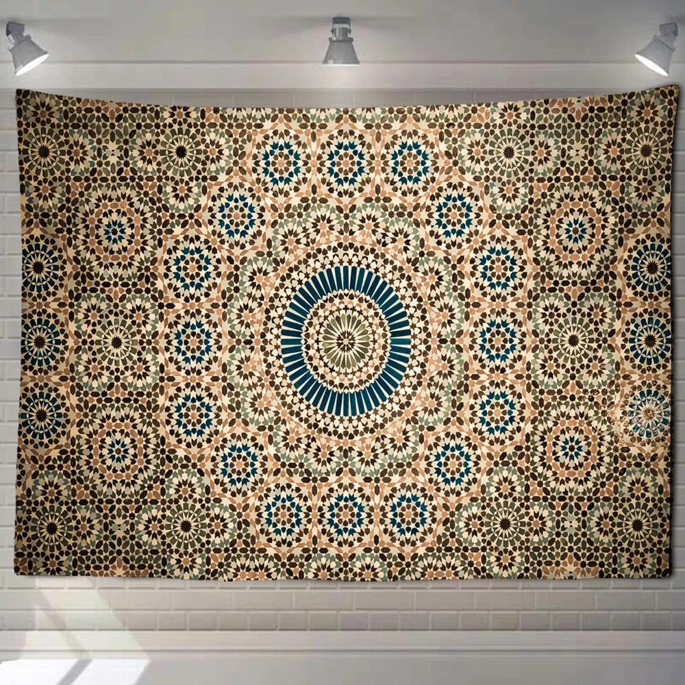 Mandala Tapestry Wall Hanging Psychedelic Bohemian Yoga Shawl Cushion Mattress Room Home Decoration Hanging Cloth