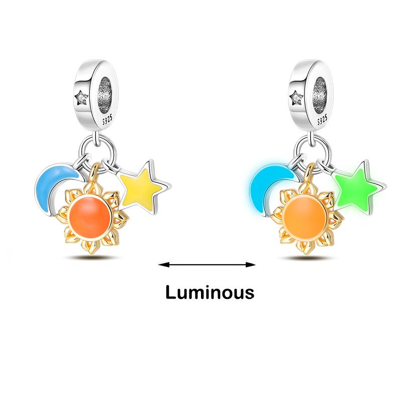 Charms 925 Sterling Silver Sun Moon Star Earth Rocket Planet Charms Beads Fit 925 Original Bracelets DIY Fine Jewelry