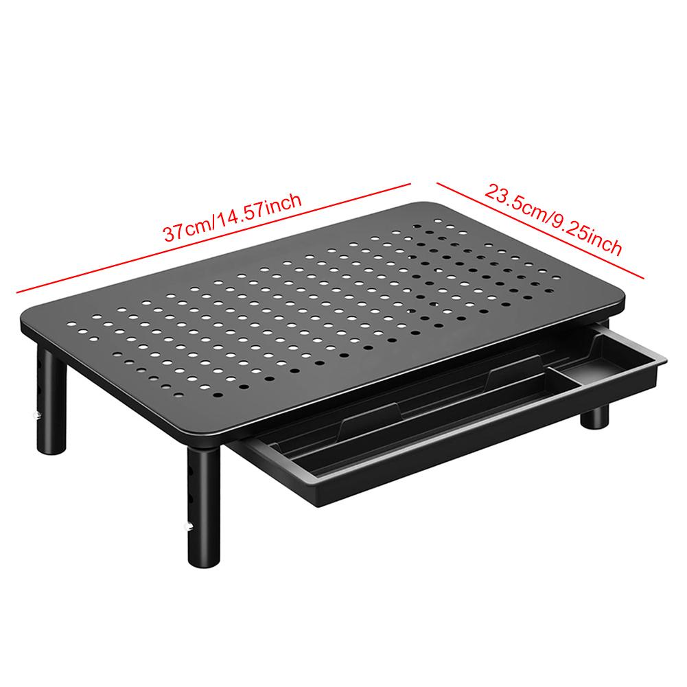 Подставка-подставка для монитора с ящиком, настольная подставка для ноутбука, регулируемая по высоте, металлическая подставка для компьютера для ноутбука, ПК, принтера