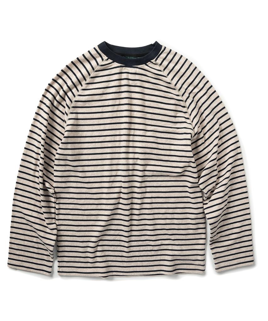 SUPERSUB Striped Raglan Long Sleeve Tee - Oatmeal