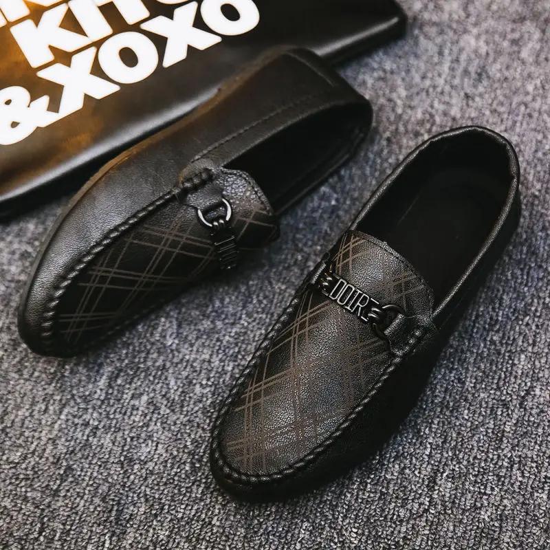 Модная мужская повседневная обувь с плоским острым носком, нескользящая и водонепроницаемая, кожаная, по акции, роскошная распродажа, социальная мода 2024, из ПУ
