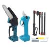 Electric Pruning Shears and Mini Chainsaw Set Cordless Garden Power Tools with Extension Pole for