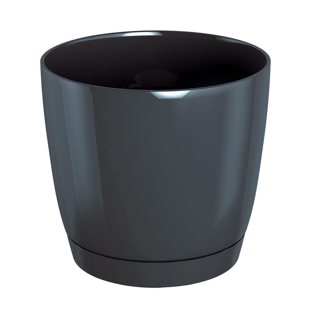 Coubi round flowerpot with saucer, graphite, 155x142cm
